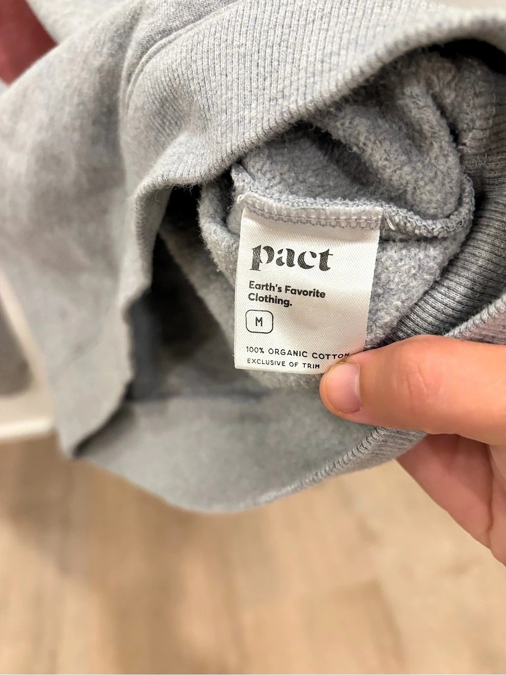 Pact Organic Cotton Fleece Crew Sweatshirt (Watercolor Hearts) in Gray - Picture 3 of 8